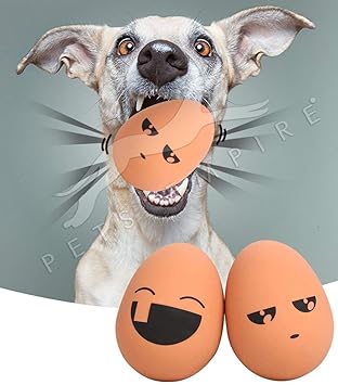 Pets Empire Egg Shaped Rubber Bouncing Balls Chewing Toy for Pet - Pack of 2