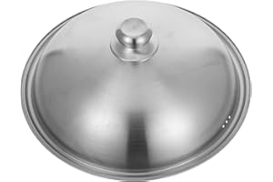JOINPAYA 34Cm Stainless Steel Pan Lid Metal Pot Cover for Wok and Household Cooking