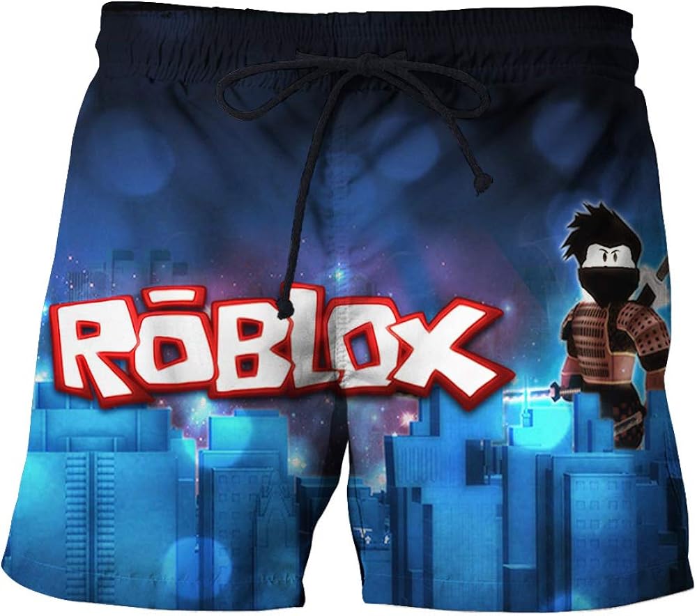 HJkjlmlFG Roblox Pants Shorts Personality Sports Shorts Beach & Pool