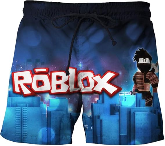HJkjlmlFG Roblox Pants Shorts Personality Sports Shorts Beach & Pool