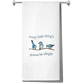 LEVLO Three Little Birds Kitchen Towel Housewarming Gift for Singer Fans Every Little Thing's Gonna Be Alright Kitchen Decor (Gonna Be Alright Towel)