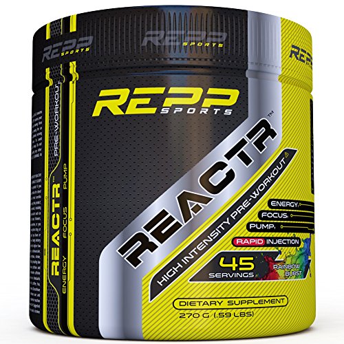 Repp sports reactr explosive pre-workout powder, (rainb…