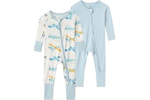 SUZEL Baby Viscose from Bamboo Footless Pajamas Boys Girls Zippy Pjs Sleep 'N Play Romper - 0-24 Months