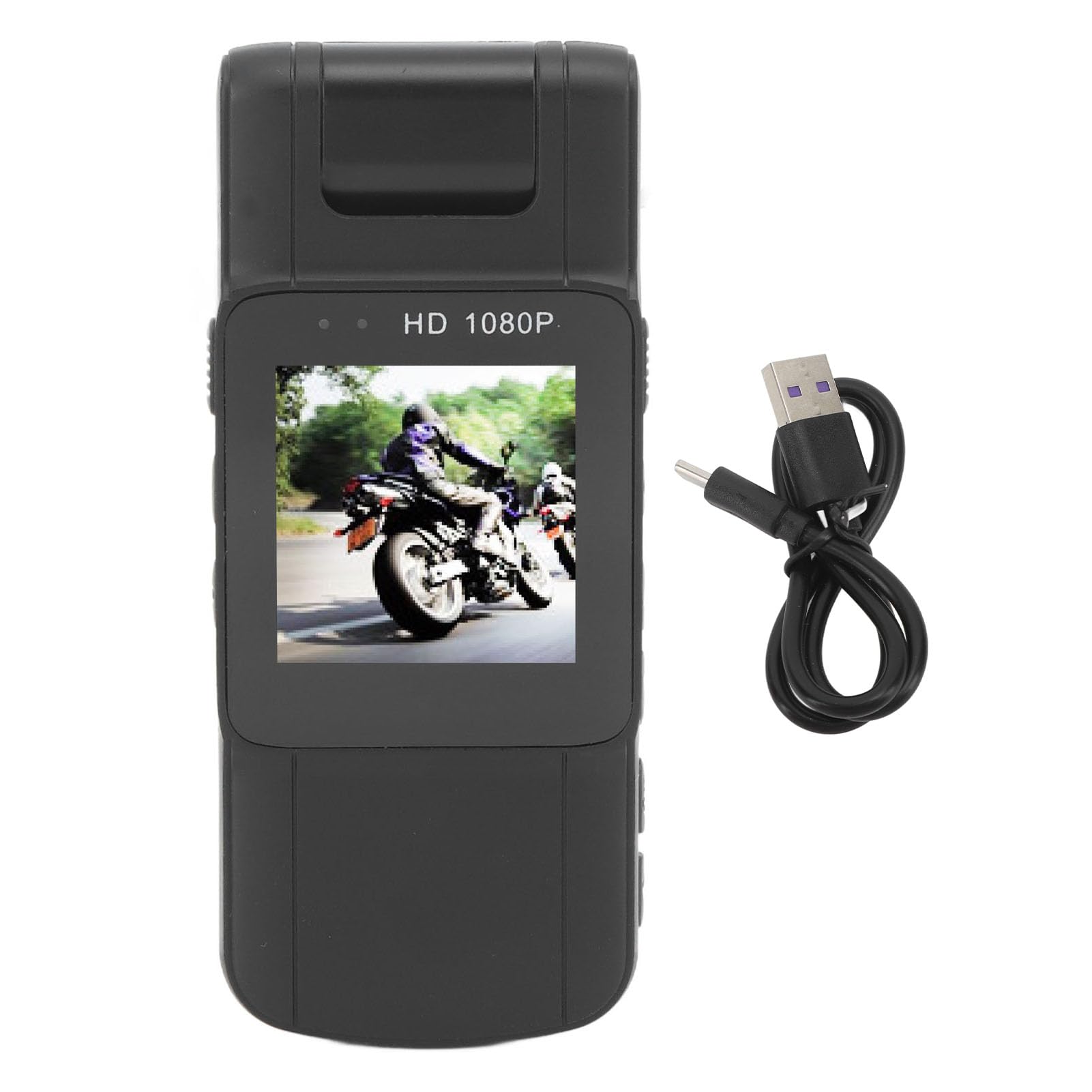 1080P Wearable Camera, Small Body Camera with 1.54 HD Display, 180° Rotating Len, IR Night Vision, Loop Recording, Motion Detection, Back Clip Type C Pocket Camera