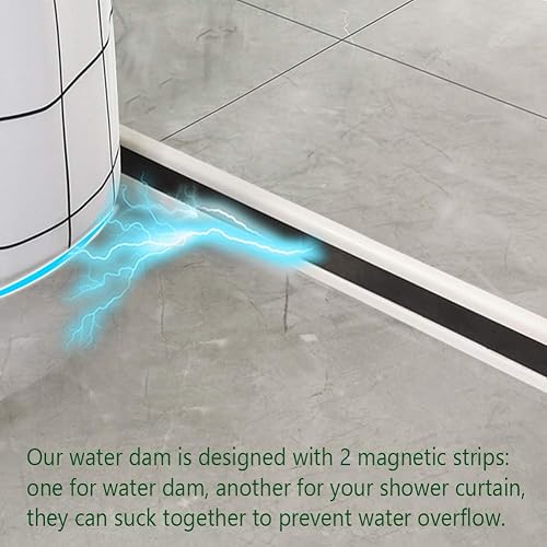 Water Stopper Strip Shower Water Dam,Collapsible Shower Water Dam Barrier Silicone Shower Threshold Water Stop,Water Barrier For Dry and Wet Separation for Bathroom Kitchen,Transparent,150cm/59in Water Stopper Strip Shower Water Dam,Collapsible Shower Water Dam Barrier Silicone Shower Threshold Water Stop,Water Barrier For Dry and Wet Separation for Bathroom Kitchen,Transparent,150cm/59in