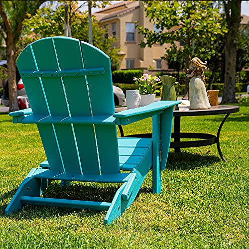 RESINTEAK Folding Adirondack Chair, All Weather Resistant, AdultSize