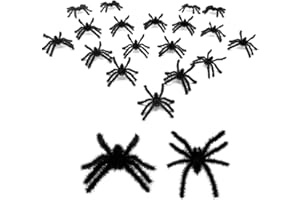 NONE BRANDED 20 PCS Black Realistic Hairy Small Plastic Fake Spiders Scary Joke Prank Toy for Party Favors Creepy Halloween Decoration by Baryuefull
