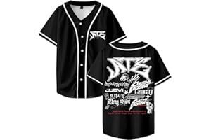 DIULEILAOMOU Stray Kids Ate Tracklist Baseball Jersey Tops Short Sleeve Button-up Shirts Women Men Streetwear Tee