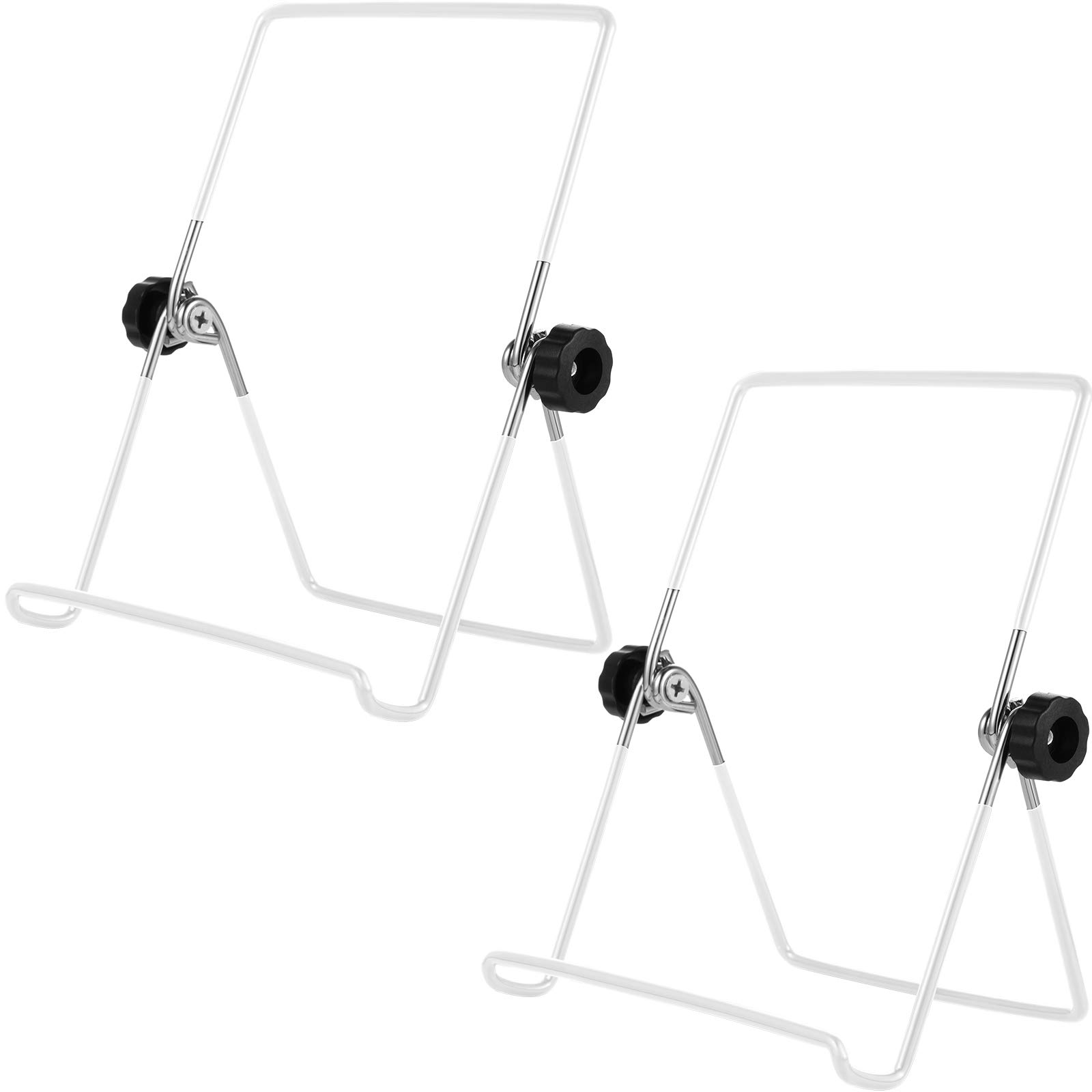 Photo 1 of 3 Pack Plate Stand Easel Picture Frame Stand Adjustable Foldable Tablet Iron Display Holder for Displaying Photos, Plates, Cookbooks(White)