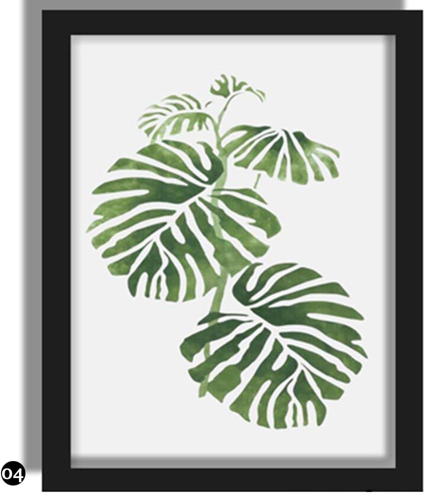 Rungao 15 * 20cm Green Plants Canvas Art Print Poster Green Leaf Canvas Painting Wall Pictures Home Decor Color04#