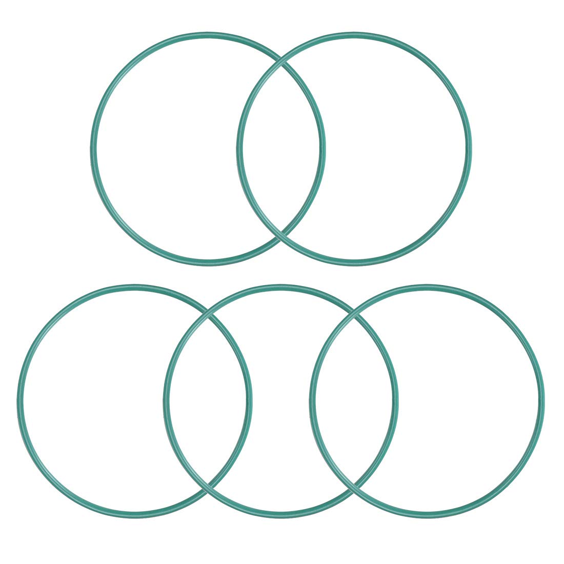 sourcing map Fluorine Rubber O-Rings, 85mm OD 80.2mm ID 2.4mm Width FKM Seal Gasket for Machinery Plumbing, Green, Pack of 5