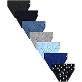 U.S. Polo Assn. Mens Underwear Briefs - 7 Pack Cotton Tag Free Low Rise Briefs Underwear for Men Pack with Contour Pouch
