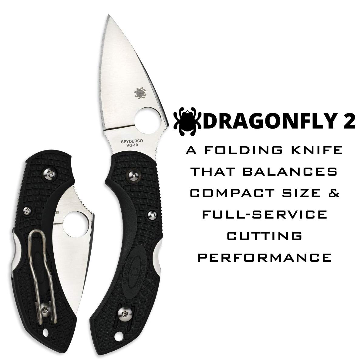 Spyderco Einhandmesser Dragonfly2 Lightweight, Schwarz, One size, C28PBK2 2