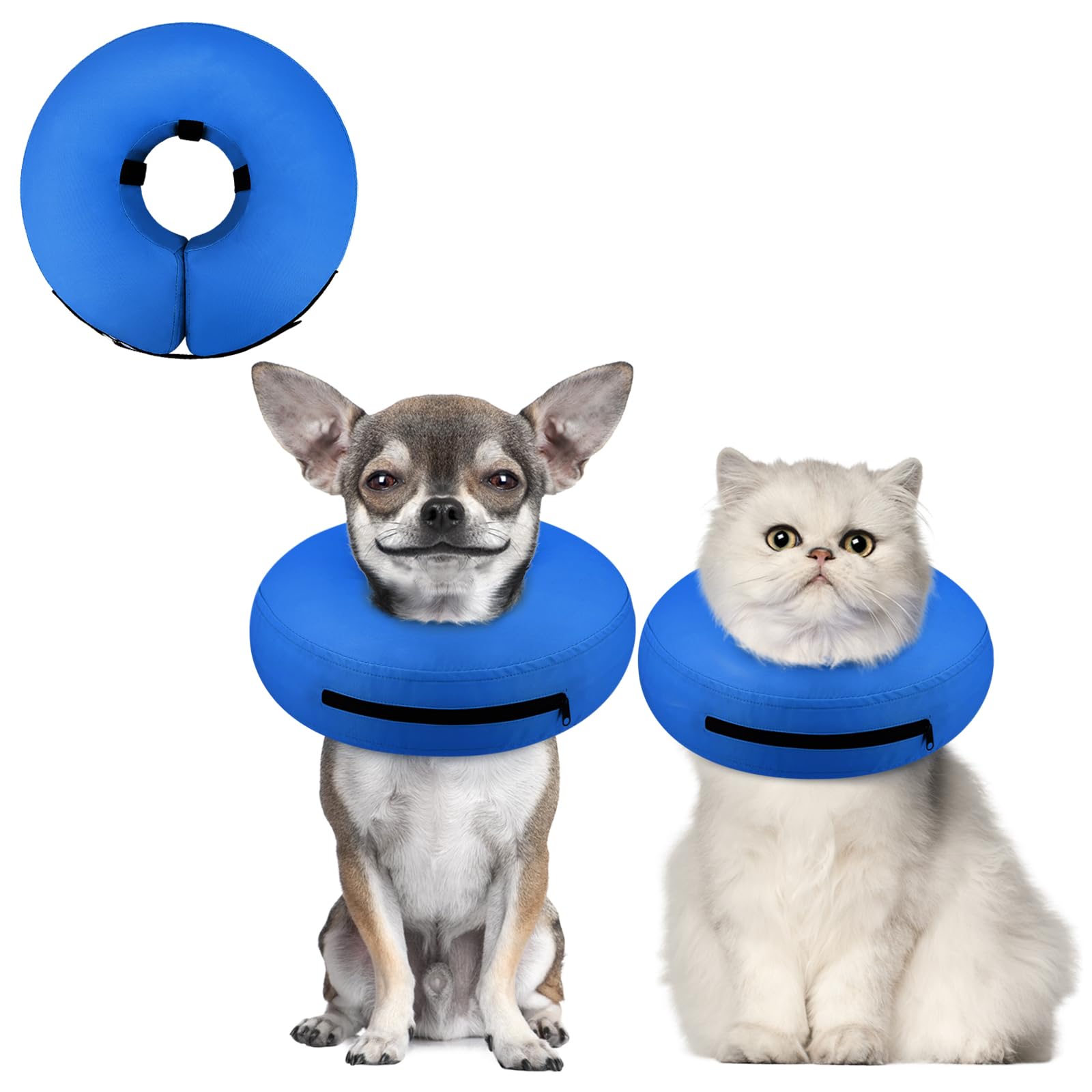 Photo 1 of Supet Inflatable Dog Cone Collar for Small Dogs Puppies Cats, Soft Dog Cone Alternative After Surgery for Puppies Cats to Stop Licking