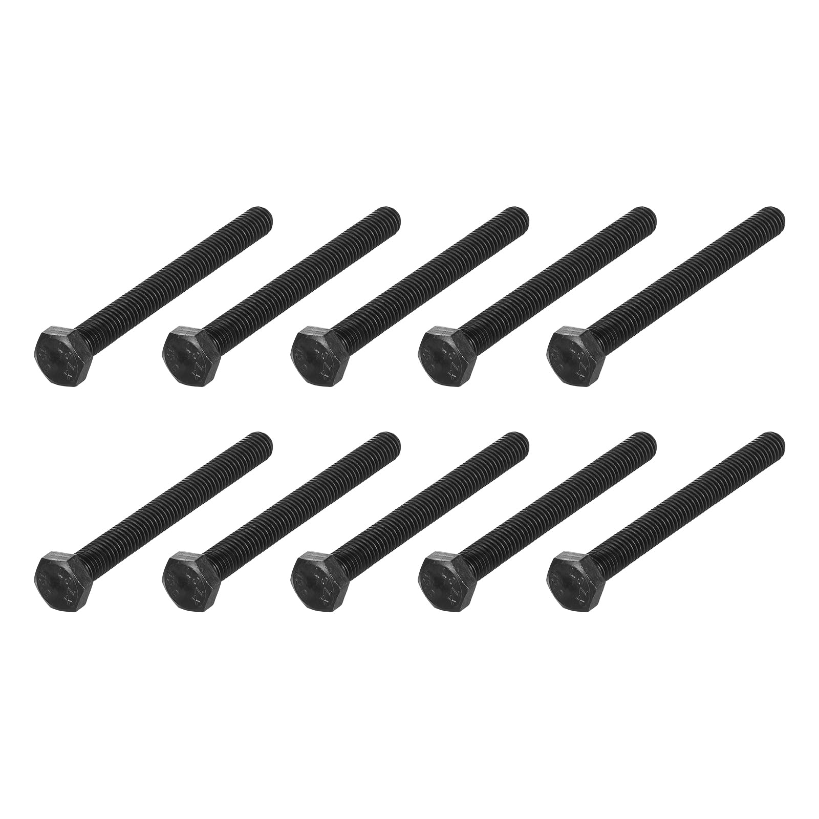 METALLIXITY Hex Bolts (M8-1.25x70mm) 12Pcs, 12.9 Grade Carbon Steel Fully Threaded Black Oxide, Coarse Thread UNC Hex Head Screw Bolt - for Mechanical Repair