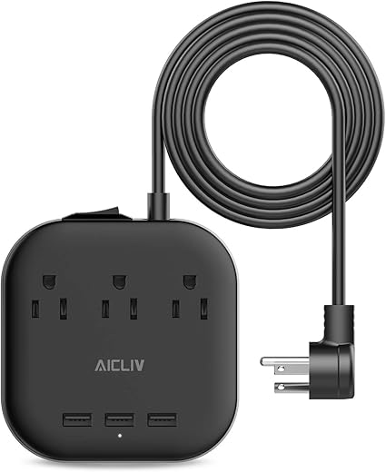 3 Widely Spaced Outlets Trond Wall Mountable Outlet Extender With 3 Usb Ports Power Strip With