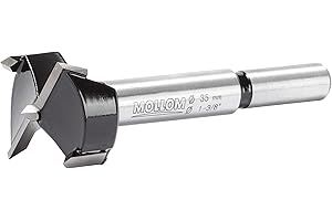 MOLLOM 1-3/8" (35mm) Forstner Drill Bit for Precise Woodworking with Durable YG8 Carbide Thickness of 2.0mm,This Hinge Cutter