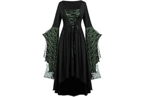 Rkwins Victorian Dresses for Women Vintage Gothic Dress Butterfly Sleeve Witch Dress Medieval Renaissance Corset Dress