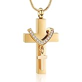 Cremation Jewelry for Ashes Pendant - Cross Urn Necklace with Mini Keepsake Urn Memorial Ash Jewelry