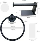 Tahbarshi Self Adhesive Toilet Paper Holder and Hand Towel Ring Set view 2