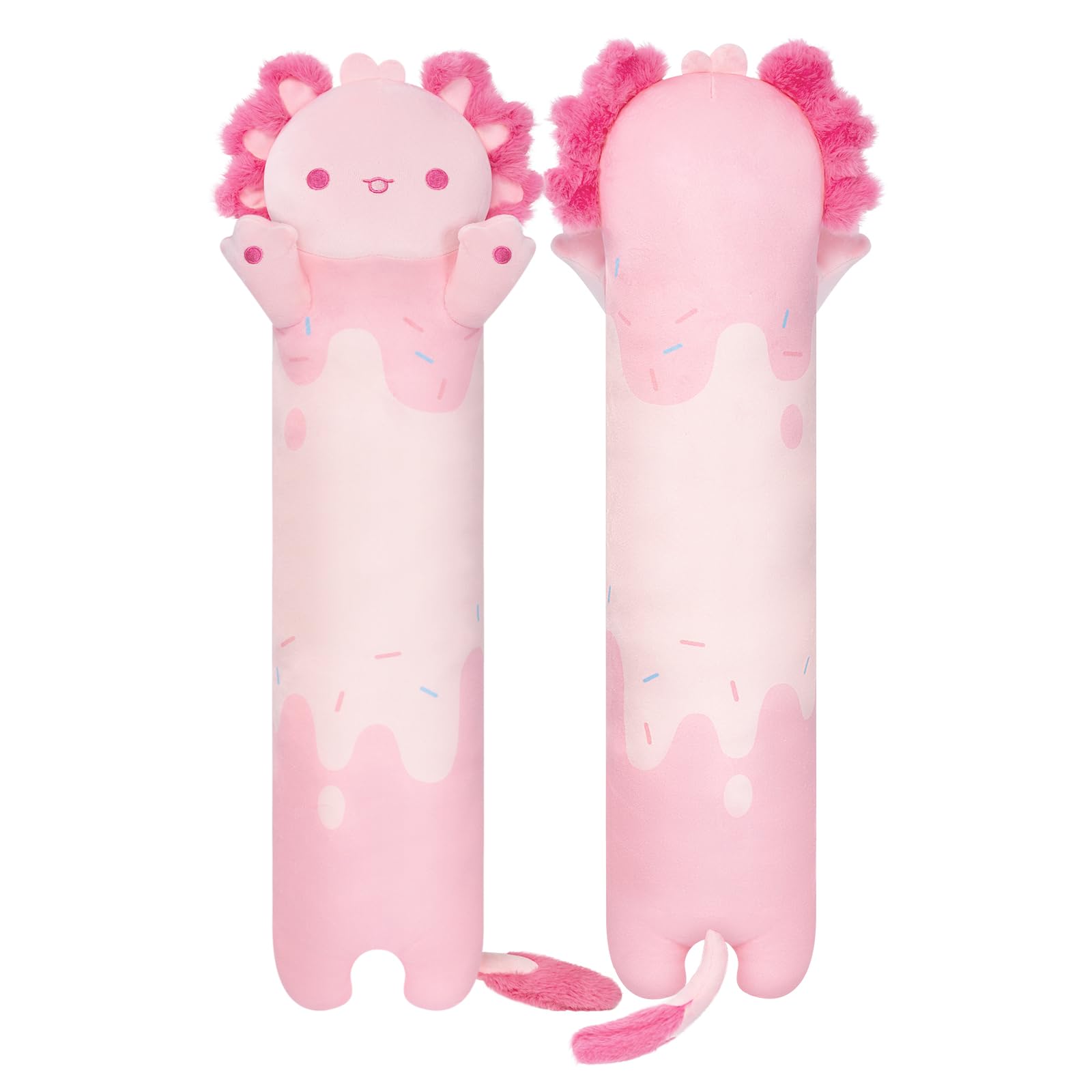 Mewaii 20in Long Pink Axolotl Plush Pillows Stuffed Animals Squishy Pillows - Cute Axolotl Plushie Sleeping Hugging Plush Pillow Soft Toys for Kids