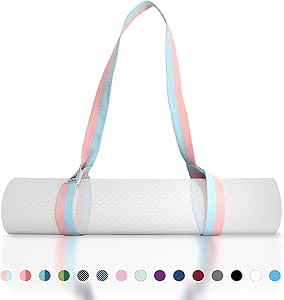 Tumaz Yoga Mat Strap, Adjustable Mat Carrier Sling & Stretching Strap with Thick, Durable and Comfy Delicate Texture, 64