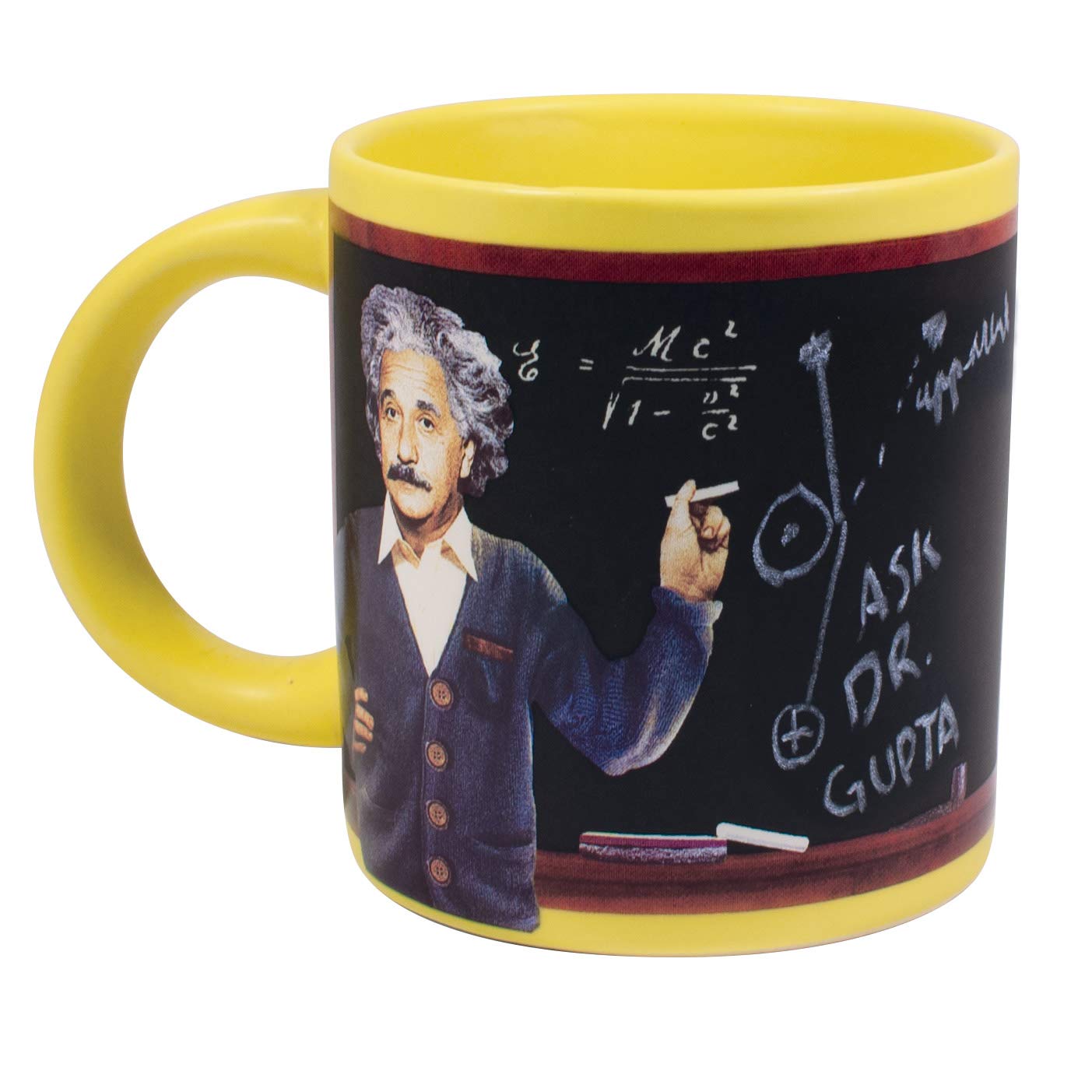 The Unemployed Philosophers Guild Albert Einstein's Blackboard Coffee Mug with Chalk and Working Chalkboard Surface - Sketch Equations - Comes in a Fun Gift Box