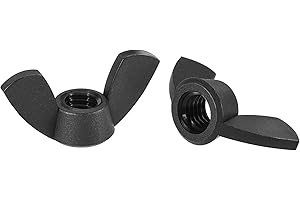 uxcell M8 Wing Nuts Nylon Butterfly Nut Hand Twist Tighten Fasteners Black 12pcs