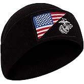 Rothco USMC Eagle, Globe, and Anchor Watch Cap with US Flag – Fine Knit Winter Hat