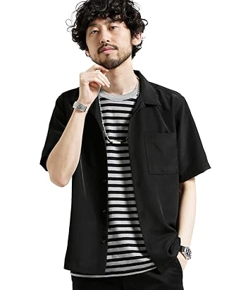 Amazon ナノユニバース ドライスムースオープンカラー シャツ