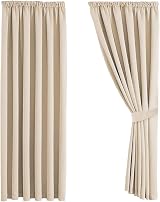 Aspire Homeware Blackout Curtains 66x72 Pencil Pleat Cream 2 Panels