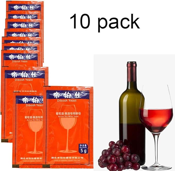 Wine Yeast Pack of 10（50g)） Wine Yeast for Fruit Wine,Home Brewing