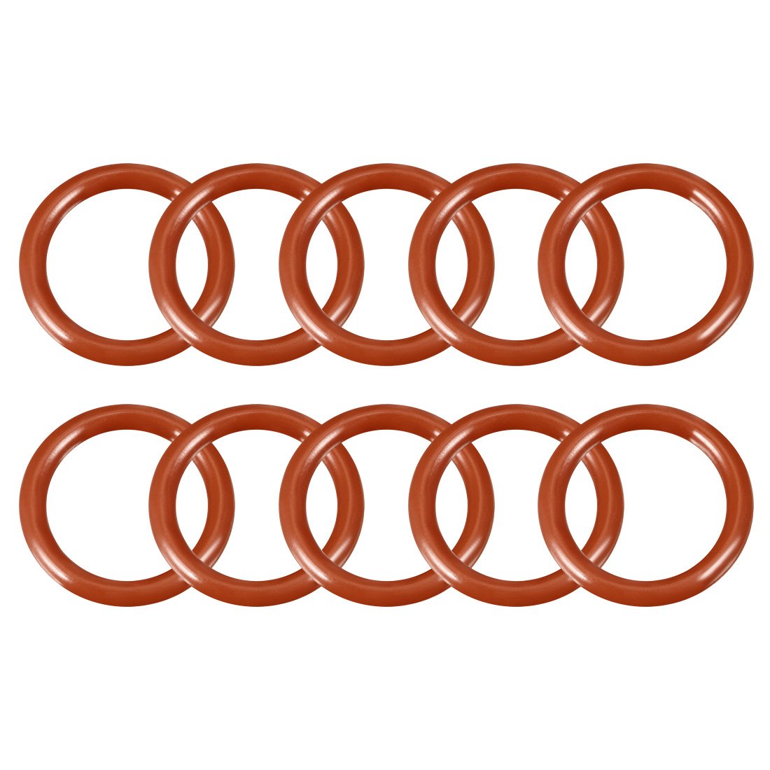 sourcingmap Silicone O-Ring, 28mm OD, 21mm ID, 3.5mm Width, VMQ Seal Rings Gasket, Red, Pack of 10