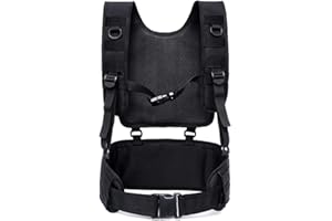 JINJULI Tactical MOLLE Battle Belt + Military H-Harness Load Bearing Patrol Belt for Outdoor Activities