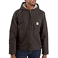 Carhartt Men's Relaxed Fit Washed Duck Sherpa-Lined Jacket
