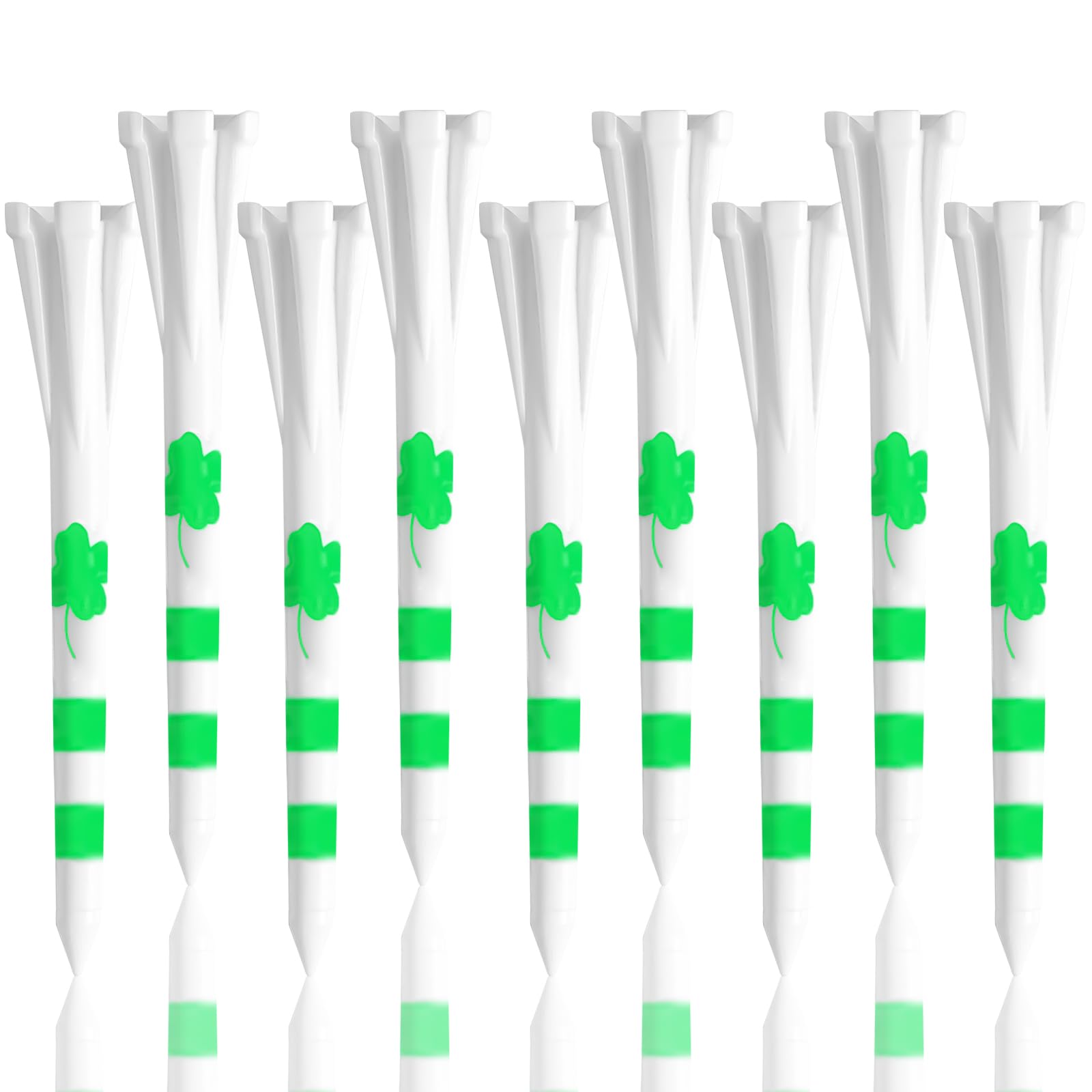 FINGER TEN Golf Tees Plastic Unbreakable Small 3 1/4 Inch 83mm 2 3/4 70mm With Five Claws Prong, Golf Tee Mixed Color Flat Strong Durable Long (Green, 30 Pack-3 1/4'' 83mm)…