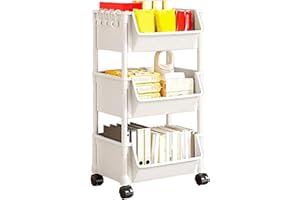 Multi Tier Rolling Cart, Children Multi-Layer Rolling Cart with Wheels, Toys Stationery Snacks Organizer for Small Rooms Narr