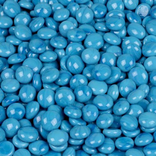 Mini Glass Gems - Electric Sky Blue (Non-Iridized, 1 lb., 12-14mm.)
