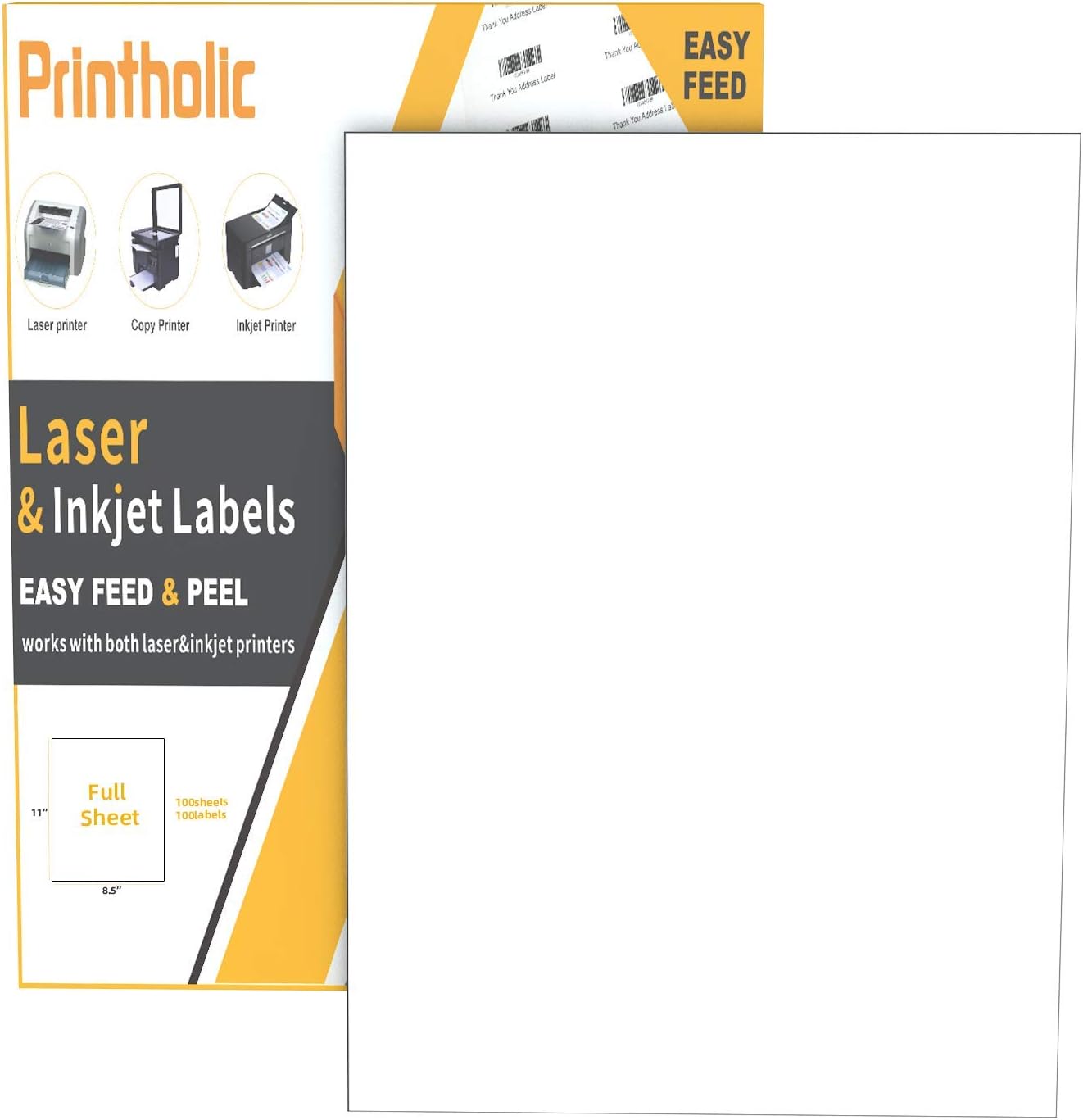 Printholic 30-Up Shipping Labels 1" X 2-5/8" Address Mailing Sticker Self Adhesive for Laser & Inkjet Printers (100 Sheets, 3000 Labels) : Office Products