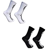 QFSH 2Packs Black White Men Funny Cotton Ankle Socks Novelty Cotton Socks Cool Spider Web/Star/Bone Printed