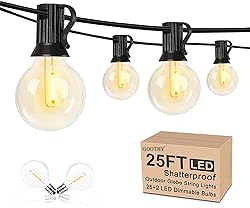 25Ft Globe LED String Lights, G40 Outdoor LED