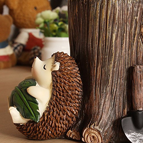 ToiM Cute Hedgehog Desk Pen Pencil Pot Holder, Toothbrush Holder, Resin Desktop Organizer Container, Stationery Storage, Office Desk Decoration, Study Bookshelf Decor (Rest)