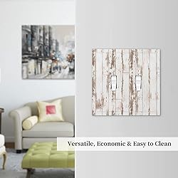 White Grey Wood 2 Gang Double Toggle Light Switch