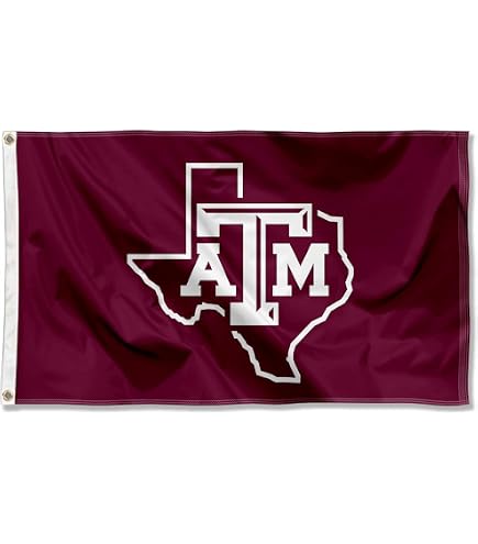 NCAA Texas A&M Aggies Flagge | 91x152 Cm | 100% Polyester Mit Metallösen | Offiziell Lizenzierte Fan-Flagge