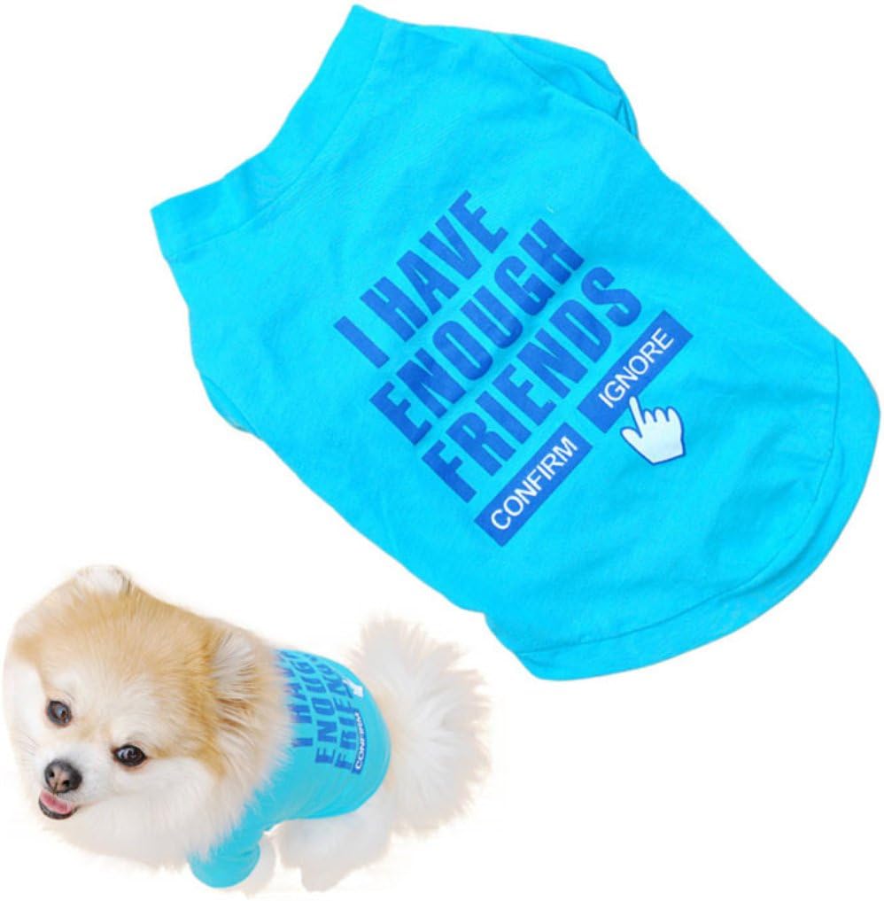 Familizo Pet Puppy Clothes Summer Cotton Shirt Small Dog Cat Pet T Shirt