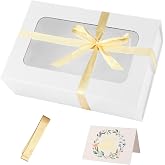 White Large Gift Box with Window,13.5"x9"x4.3"Magnetic Closure Lid Gift Box | 1 Pack Bridesmaid Box for Gifts Giving,Birthday Luxury Gift Box,Magnetic Closure Lid Gift Box for Presents Packaging