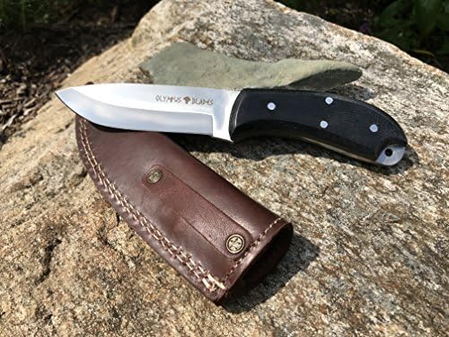 Hunting Knife - D2 Steel - Micarta Handle - Leather Sheath