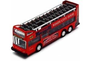 Showcasts Chicago Sightseeing Double Decker Bus Open Top, Red 2168CG - 6 Inch Scale Diecast Model Replica, but NO Box