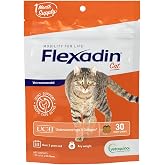 Vetoquinol Flexadin Joint Support Chews for Cats, Beef, 30 Count | Daily Beef-Flavored Chews for Cats, Support Healthy Hips and Comfortable Mobility