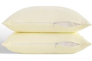 ORGANICTUNE Zippered Toddler Pillowcases Set of 2, 100% Brushed Microfiber 13x18 Pillowcases, Super Soft and Cozy Travel Kids Nursery Pillow Cases, 13x18 Inches, Ivory